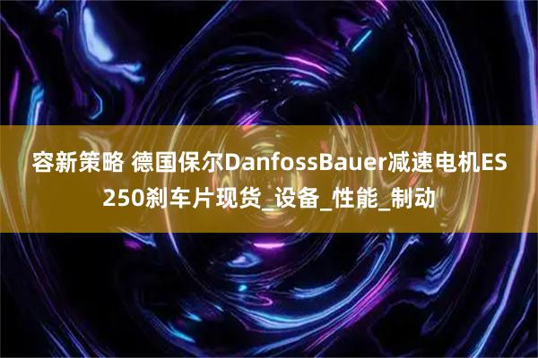 容新策略 德国保尔DanfossBauer减速电机ES250刹车片现货_设备_性能_制动